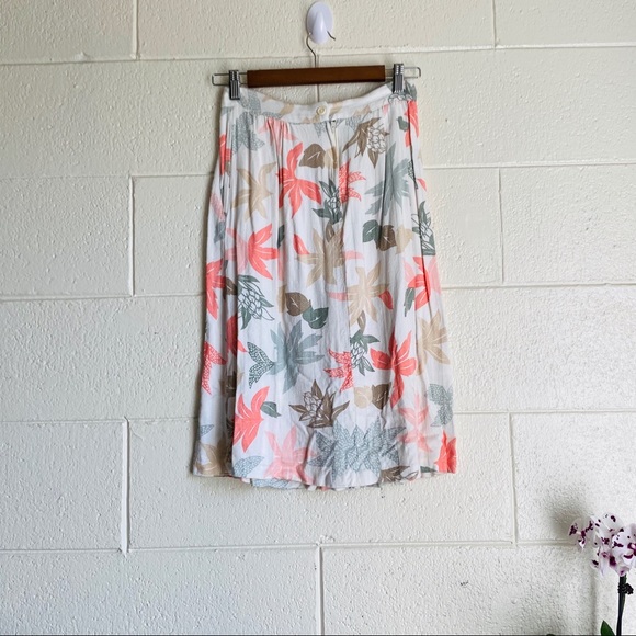 VTG Ann Hill Floral Pleated Maxi Skirt - Picture 2 of 7